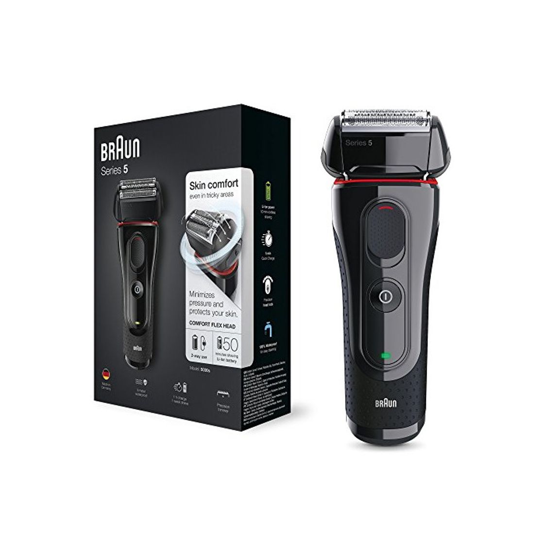 Social Braun Series 5 5030s - Afeitadora eléctrica de lámina para hombre