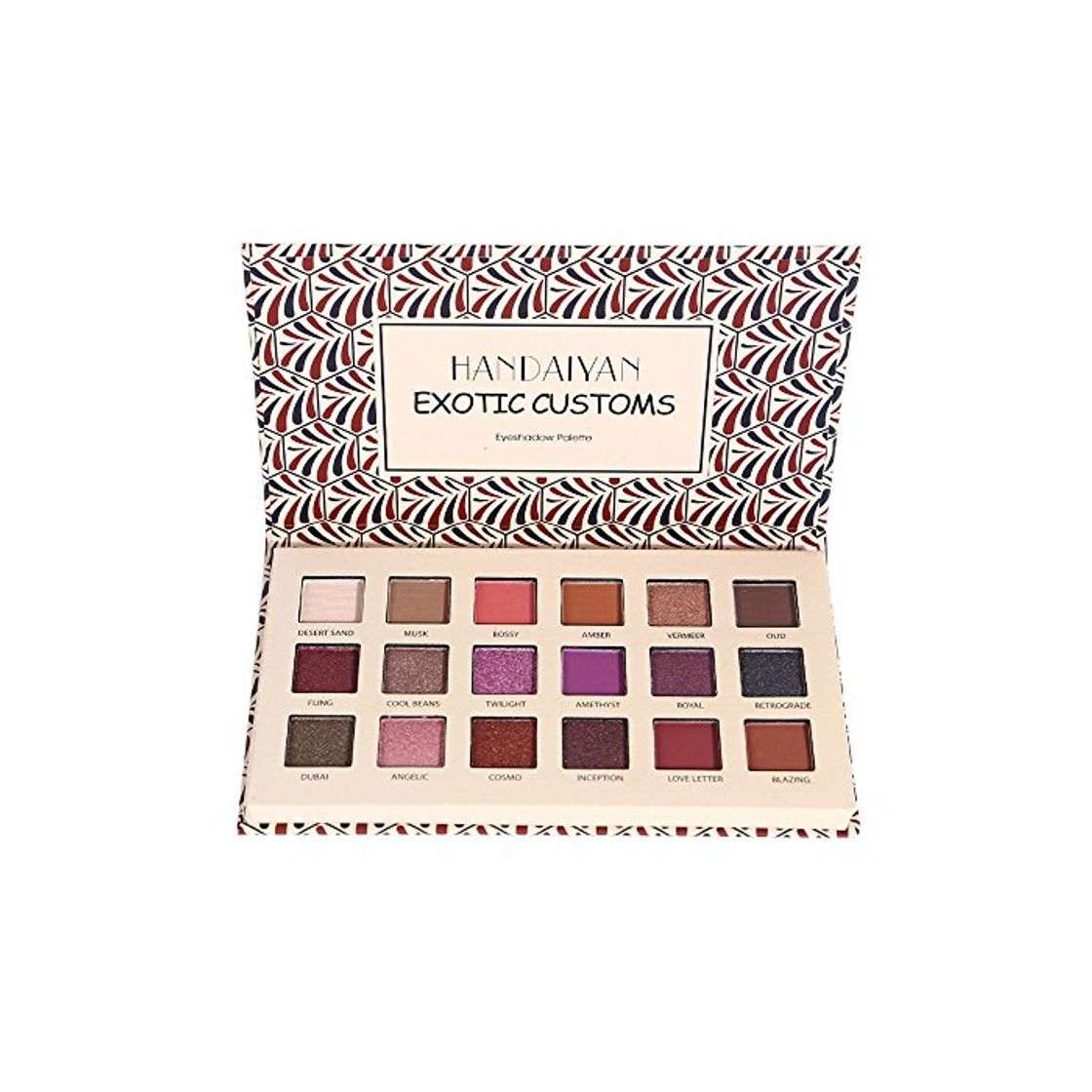 Producto Fesjoy 18 Sombra de ojos de color Natural Mate Shimmer Paleta de sombras de ojos Luminoso de larga duración Presionado Glitter Eyeshadow Impermeable Cosmética exótica AduanasColección de sombras de oj