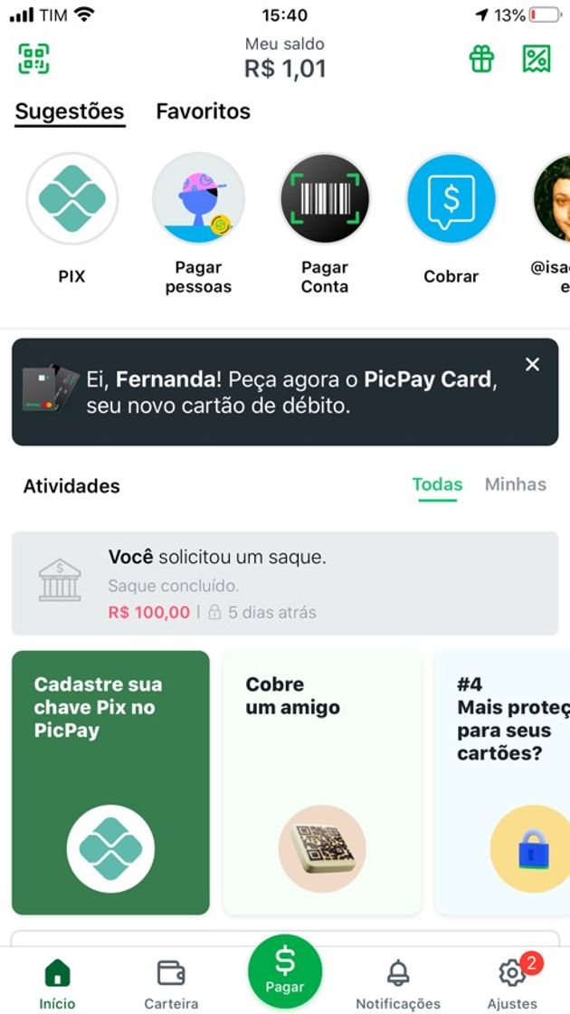 Moda Passo 2: Enviar dinheiro para um amigo 