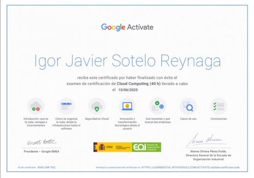 Cloud Computing - Google Actívate