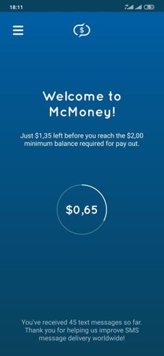 McMoney lets you earn money by receiving SMS text messages ...