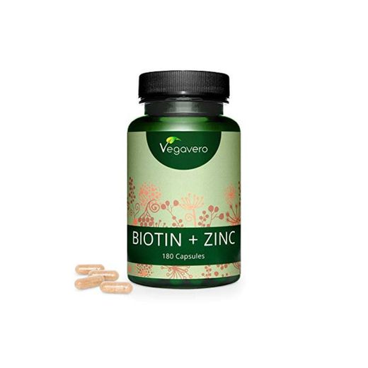 Biotina Vegavero® | 10.000 mcg con ZINC | Vegana & La Única