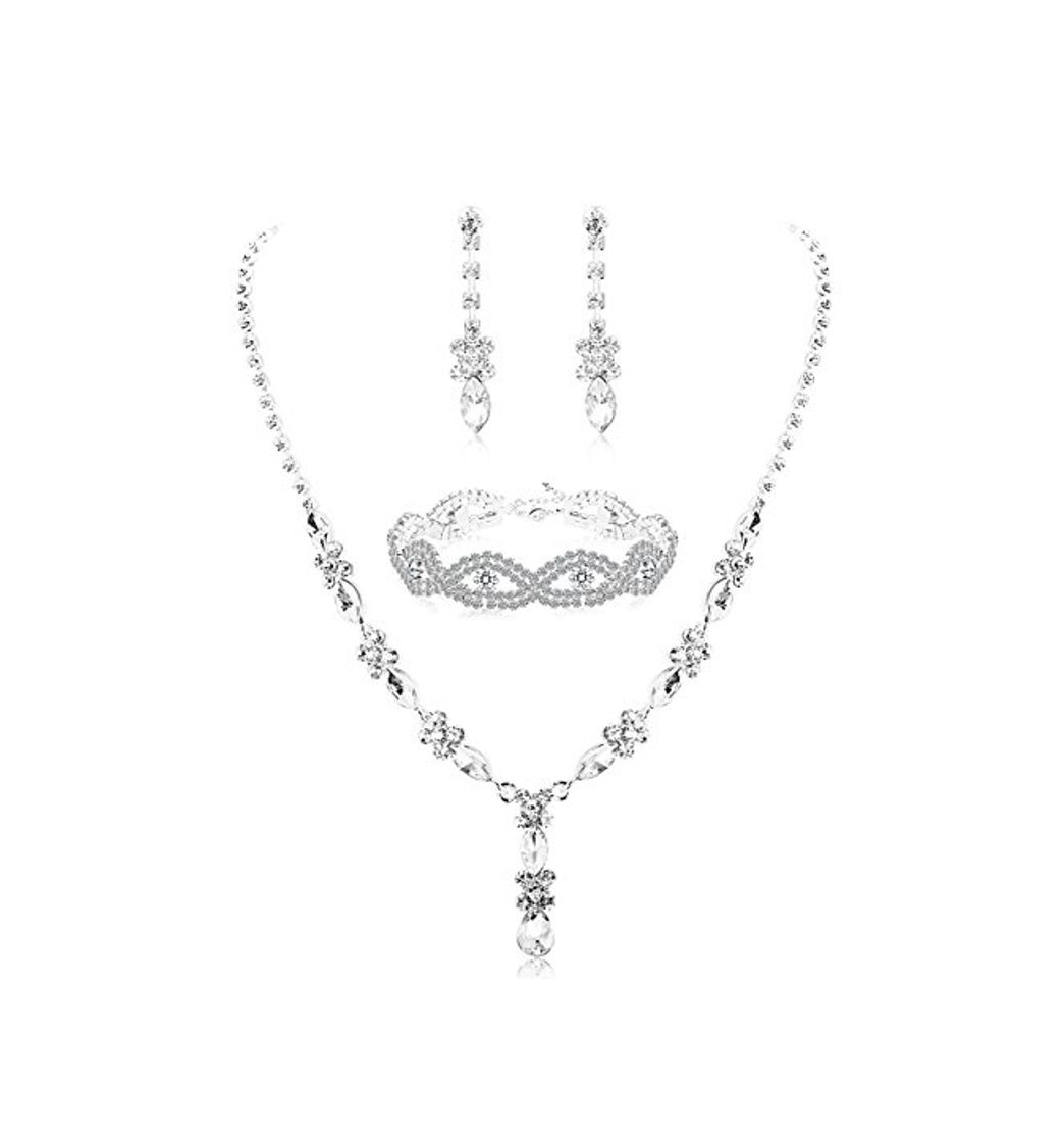 Social Milacolato Rhinestone Conjunto de Dama de Honor para Las Mujeres joyería Nupcial