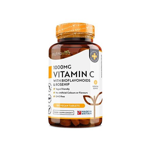 Vitamina C de 1000 mg con Bioflavonoides y Rosa Mosqueta