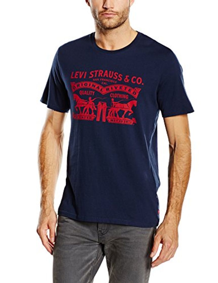 Social Levi's Graphic Set-In Neck, Camiseta para Hombre, Azul