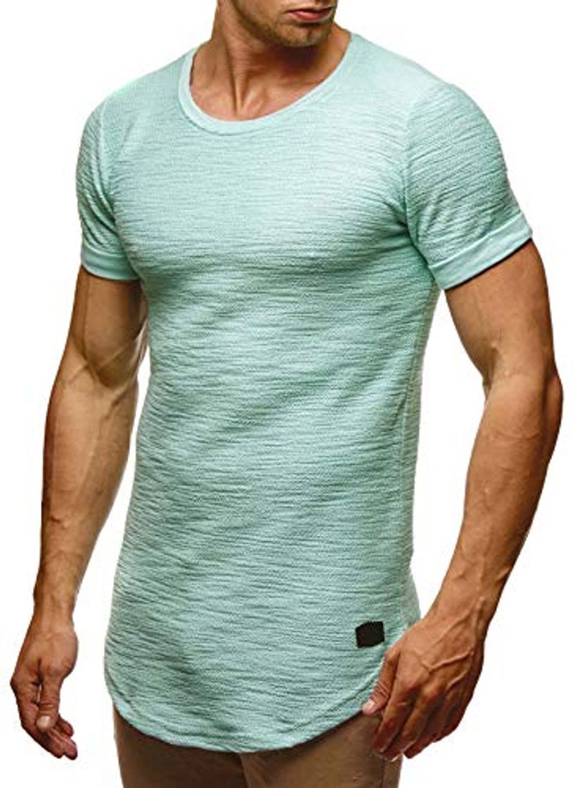 Social Leif Nelson Camiseta para Hombre con Cuello Redondo LN