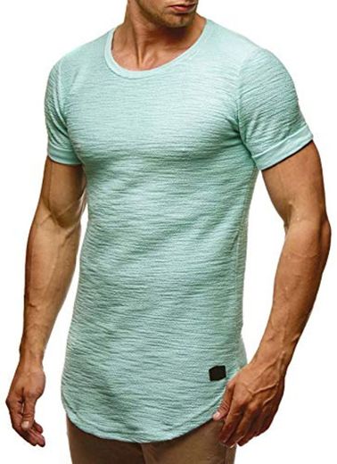 Leif Nelson Camiseta para Hombre con Cuello Redondo LN