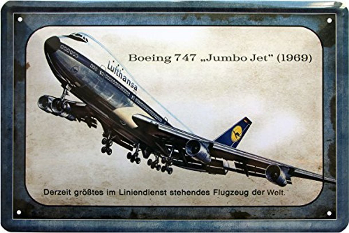 Producto Boeing 747 Jumbo Jet 1969 Lufthansa Avión Reklame 20 x 30 cm Cartel 313