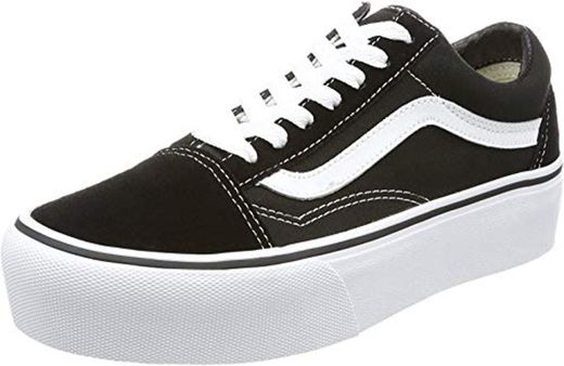 Vans Old Skool Platform, Zapatillas para Mujer, Negro