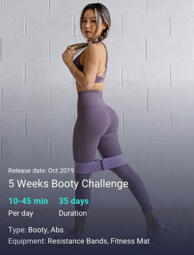 5 Weeks Booty Challenge - Free Workout Program - Chloe Ting