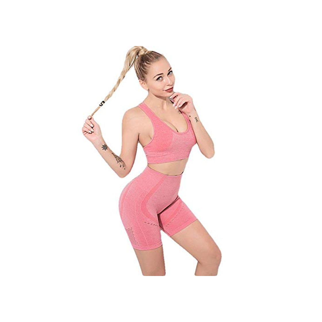 Social Running Fitness Yoga Traje De Yoga Conjunto De Yoga Sin Costuras De Verano para Mujer Ropa De Entrenamiento Pantalones Cortos De Gimnasio Sujetador Deportivo De Fitness Traje Deportivo Conjunt