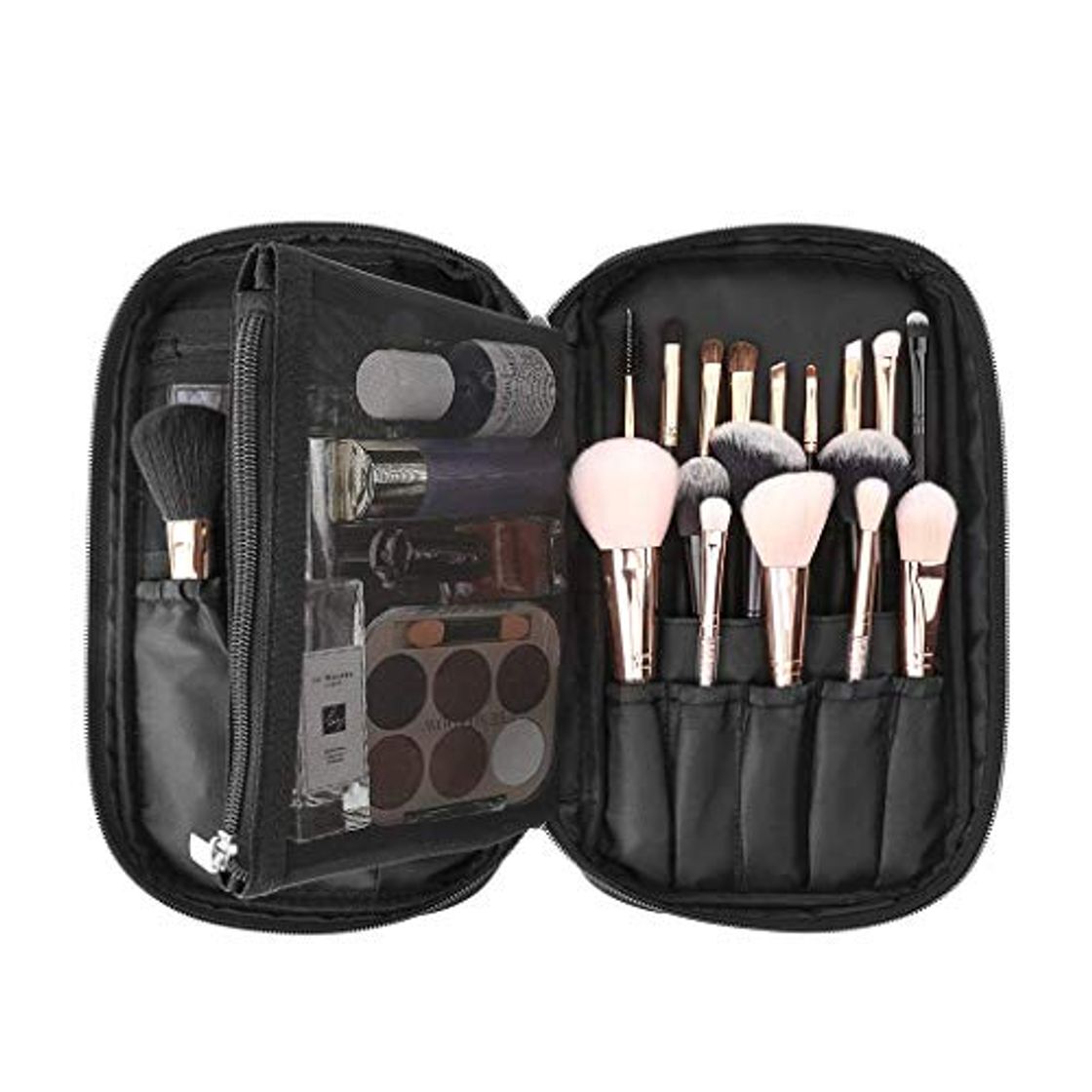 Social Bolsa de Aseo Práctica Varios Departamentos Independientes Portátil Neceser de Maquillaje Impermeable para Cosméticos Cepillos Labiales Size Diseño1