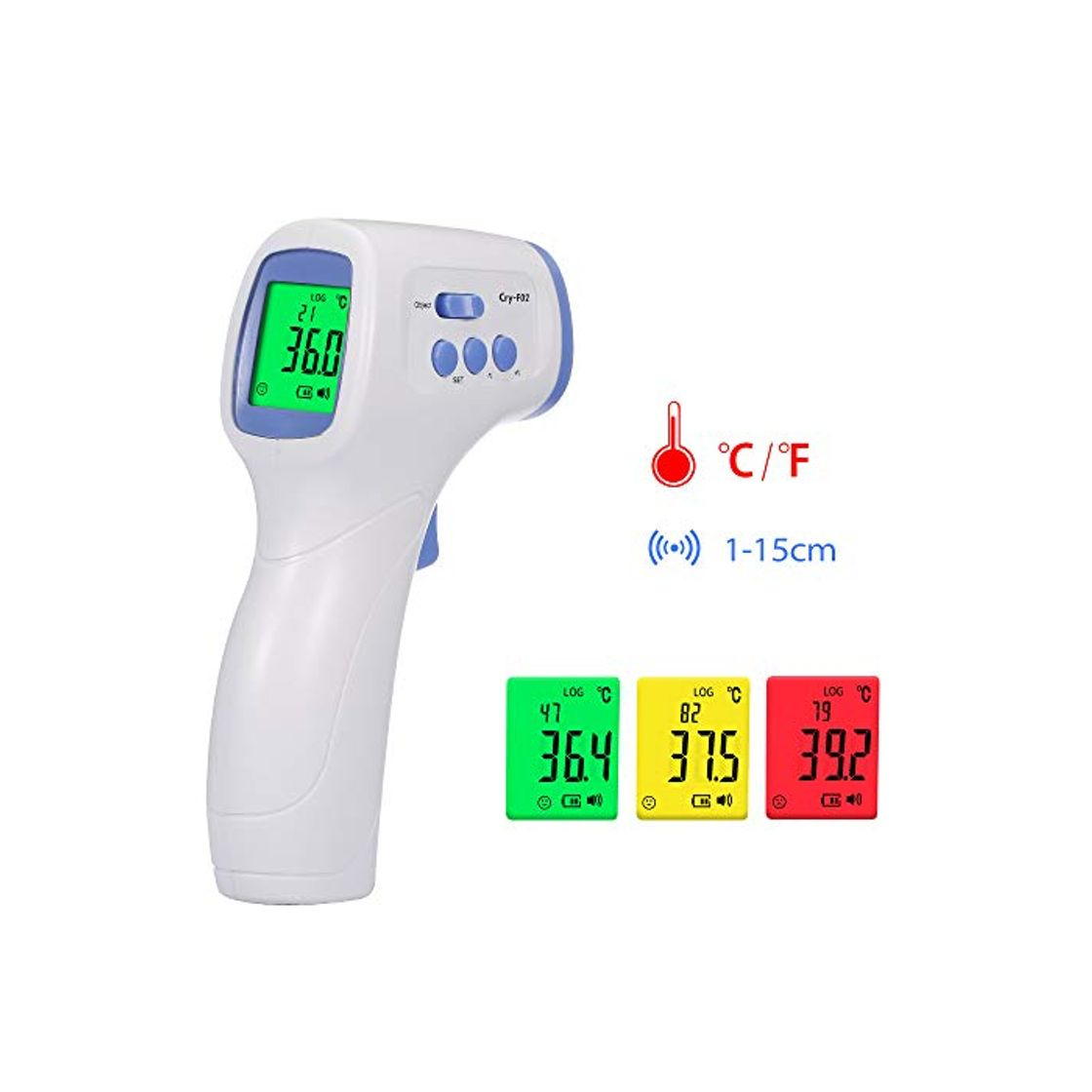 Product Leepesx Termómetro infrarrojo digital Medidor de temperatura Objeto Dispositivo de medición de temperatura sin contacto 4 Modos de configuración 99 Memorias ℃ y ℉ Conmutable