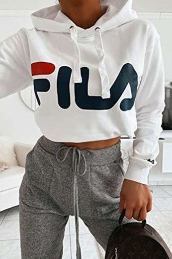 Fila Classic Logo Kangaroo Sudadera con Capucha Bright White