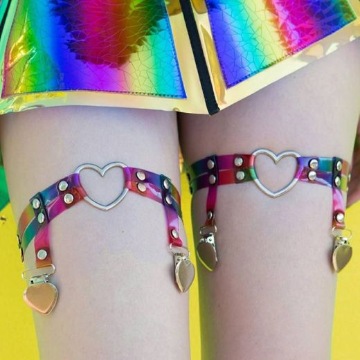 Rainbow heart ring leg