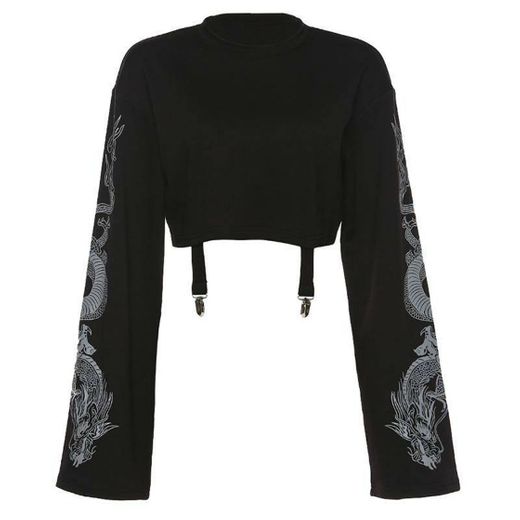 Dragon embroidered top
