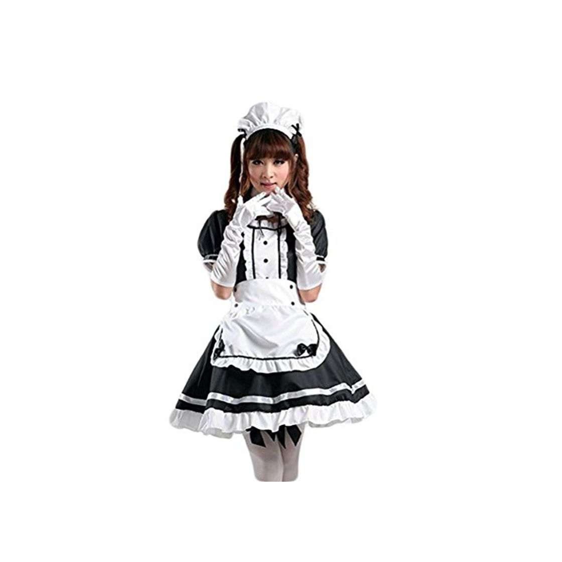 Social tzm2016 Anime Cosplay Costume French Maid Outfit Halloween, 4 pcs as a