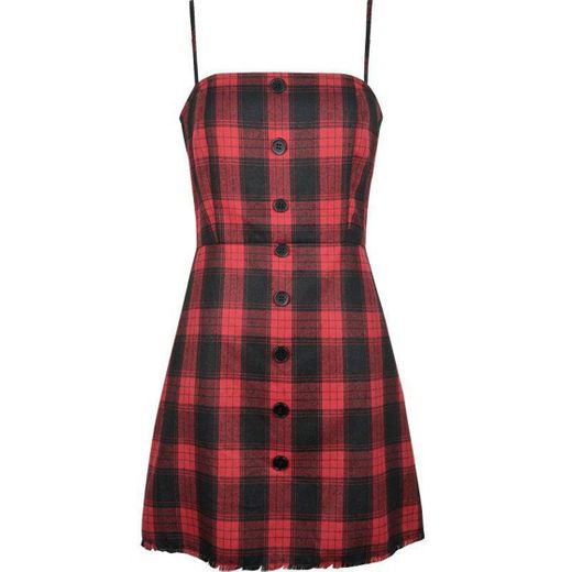 Red and black plaid skirt