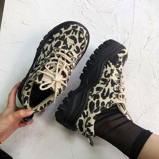 ULZZANG leopard print shoes