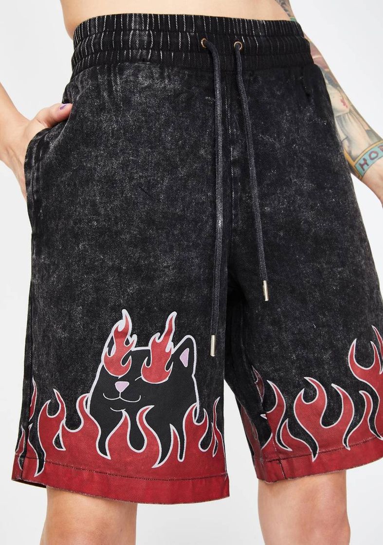 Social BLACK MINERAL WASH BLISS SHORTS