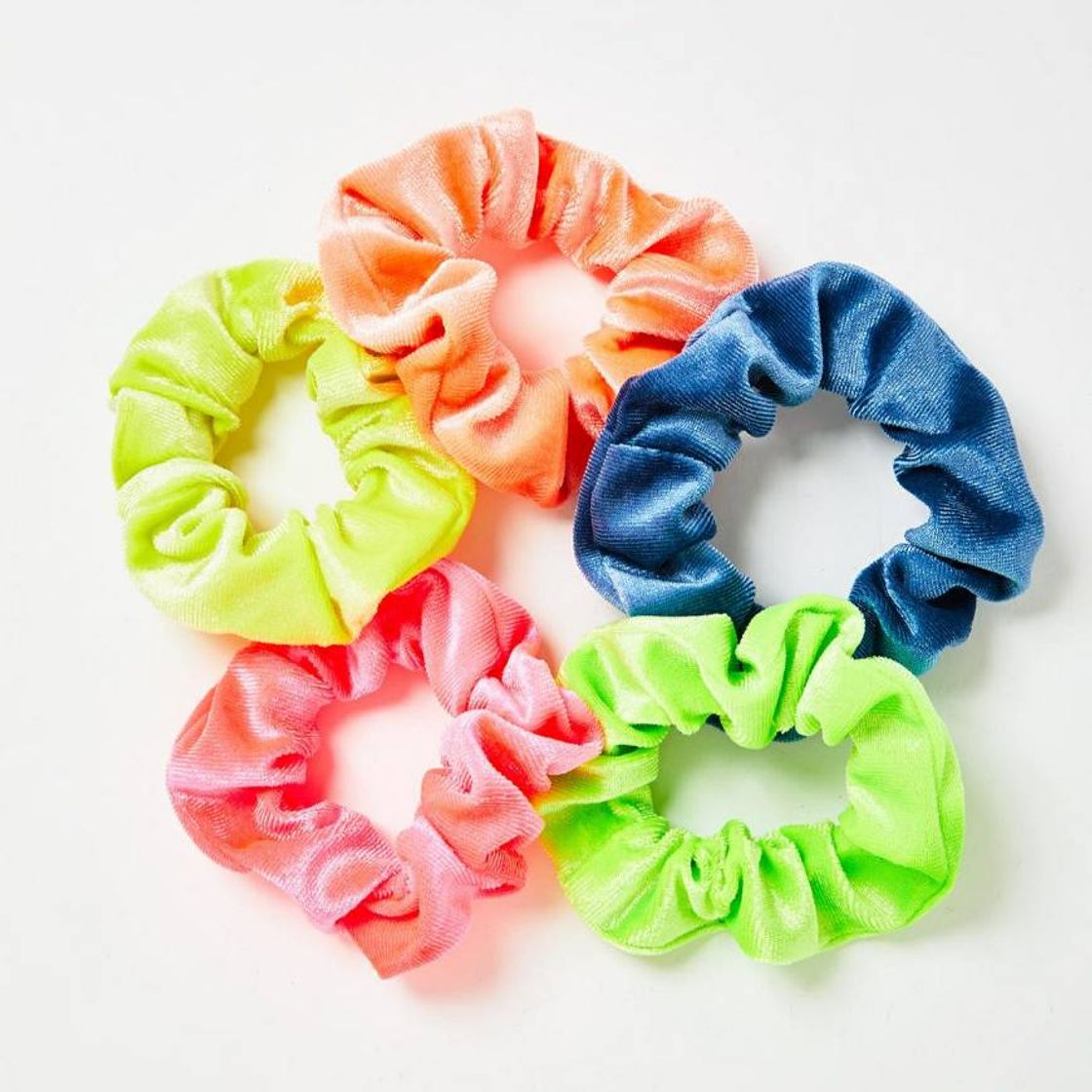Social Five Pack Neon Scrunchie Set -Rainbow