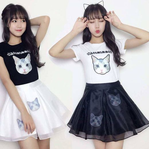 SET CAT TSHIRT & SKIRT 