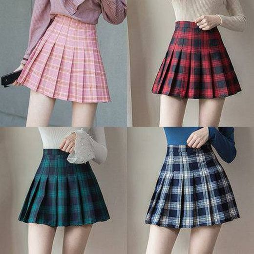 High waist plaid SKIRT