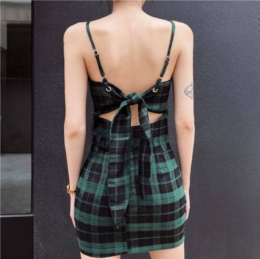 GREEN PLAID DRESS