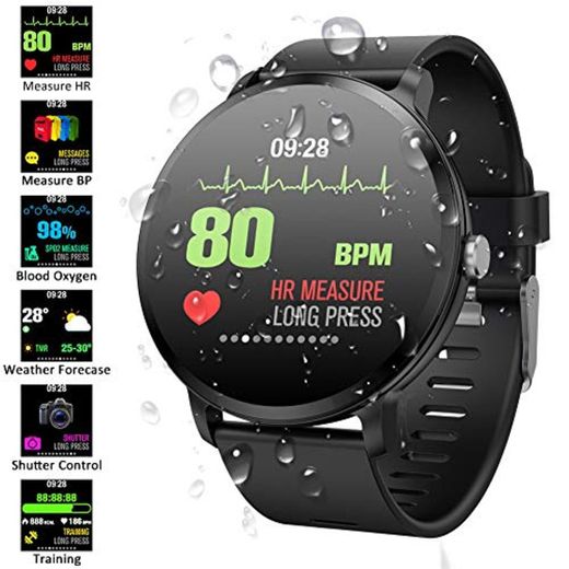 Padgene SmartWatch Pulsera Actividad Reloj Inteligente Deportivo IP67 Bluetooth con Pulsómetro Monitor