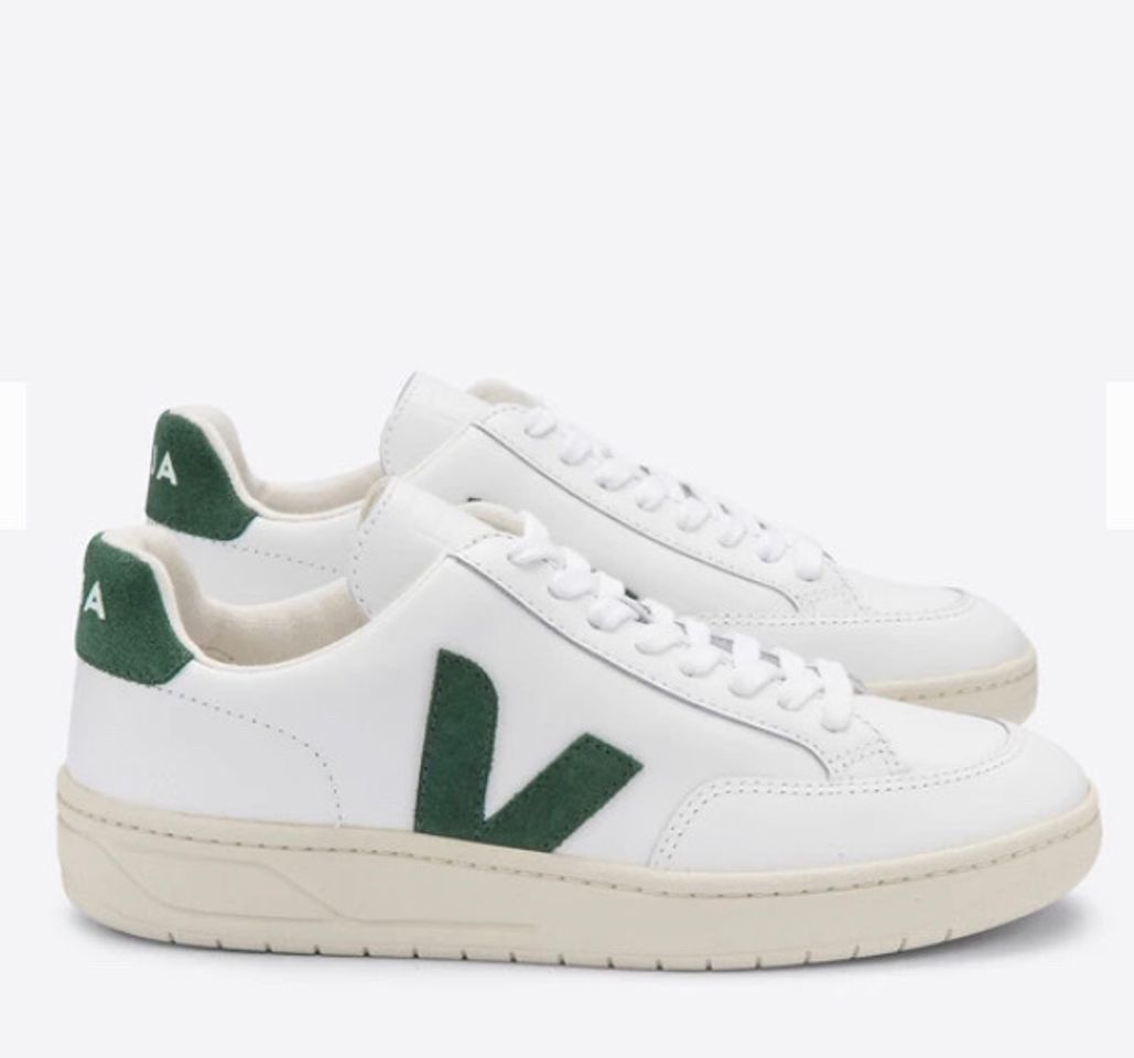 Product Zapatillas de piel con cordones v12 blanco/verde Veja