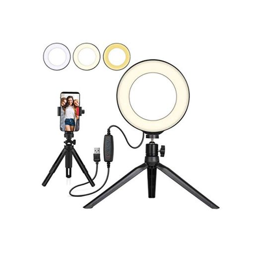 Beauty LED Ring Light Dimmable Selfie Light Kit Maquillaje Fotografía Iluminación Mini
