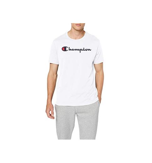 Champion Men's Classic Logo T-Shirt Camiseta, Blanco