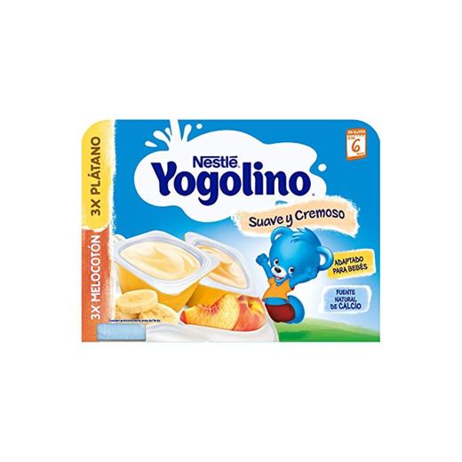 Nestlé iogolino Postre Lácteo Suave y Cremoso con Sabor Plátano y Melocotón