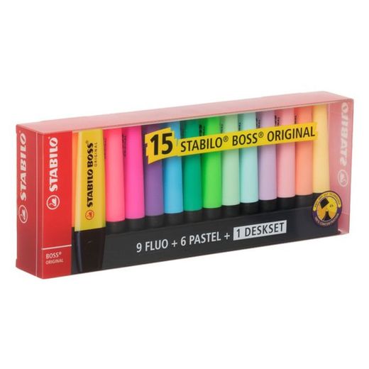 Pack stabilo boss de 15 colores Neón y pastel 