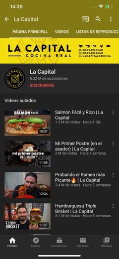 Canal de a YouTube 