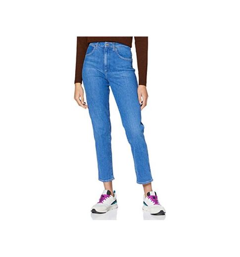 Wrangler Mom Jeans Vaqueros Straight, Azul