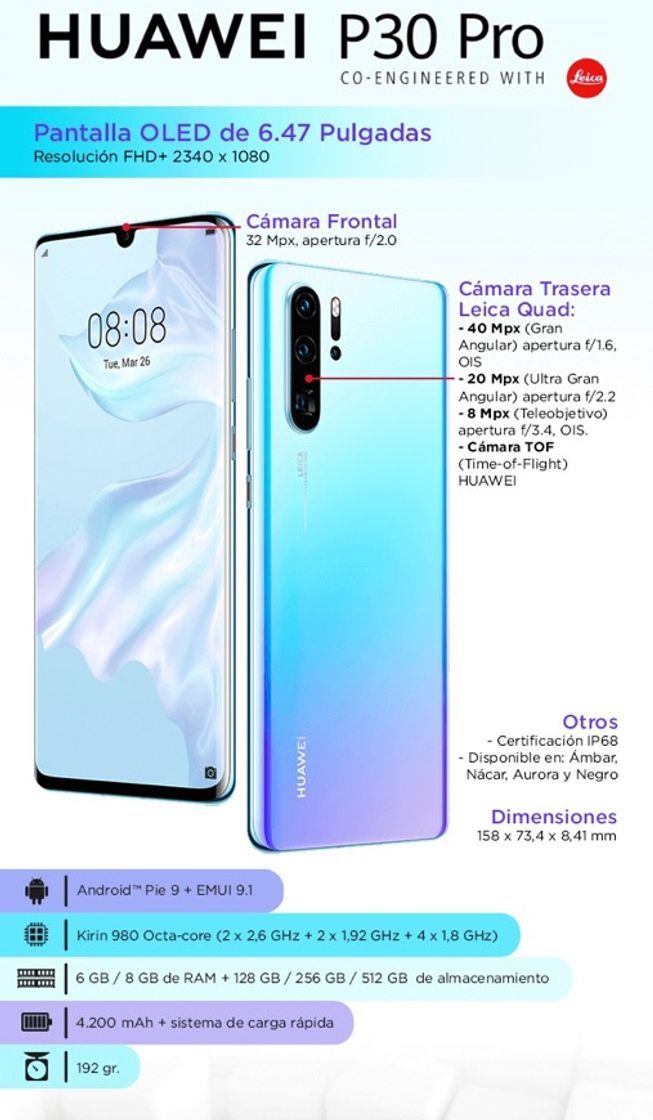 Producto Huawei P30 Pro - Smartphone de 6.47"