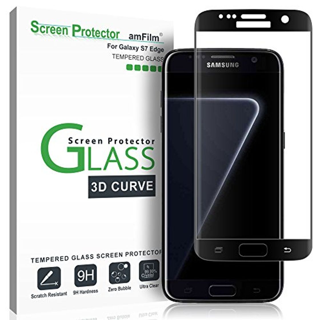 Product amFilm Protector Pantalla Galaxy S7 Edge, Cobertura Total