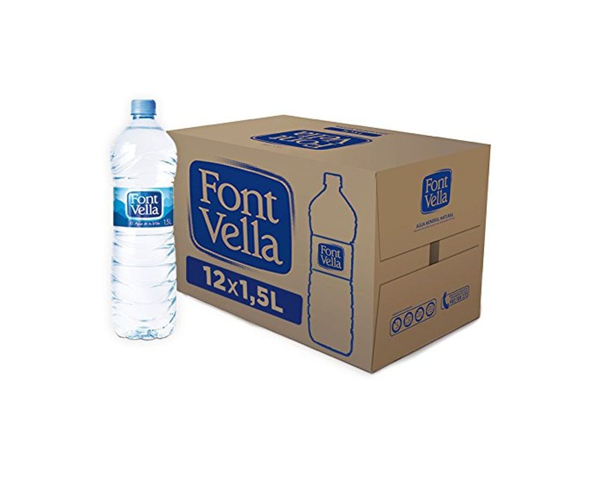 Product Font Vella - Agua Mineral Natural fácil de apilar- Caja 12 x