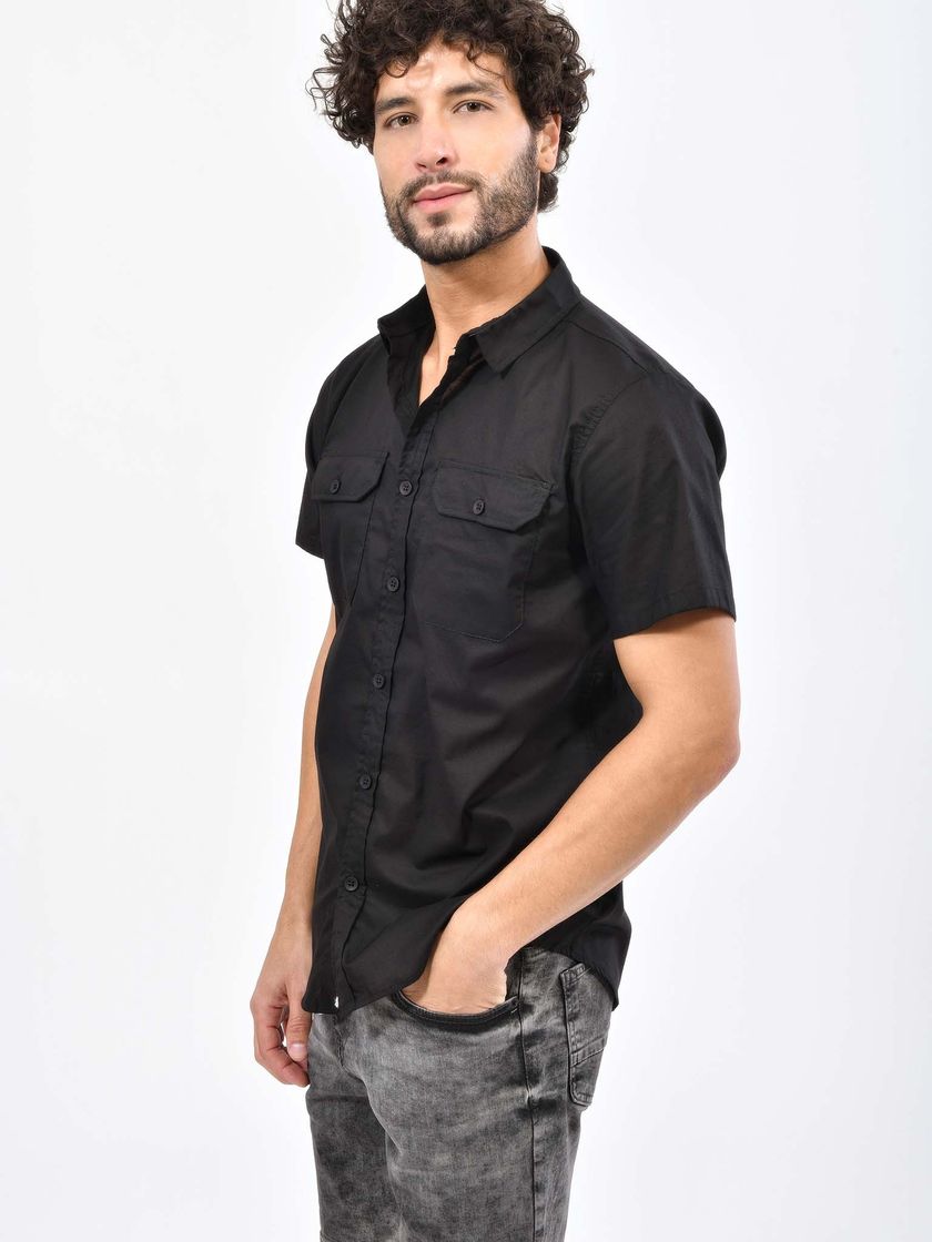 Social Camisa Bolsillos Manga Corta - Cuidado con el Perro 