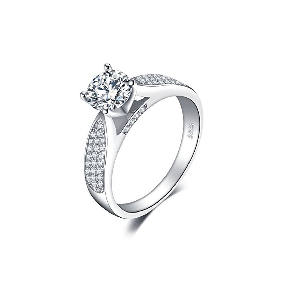 Products JewelryPalace Anillo de compromiso solitario CZ Pave 1