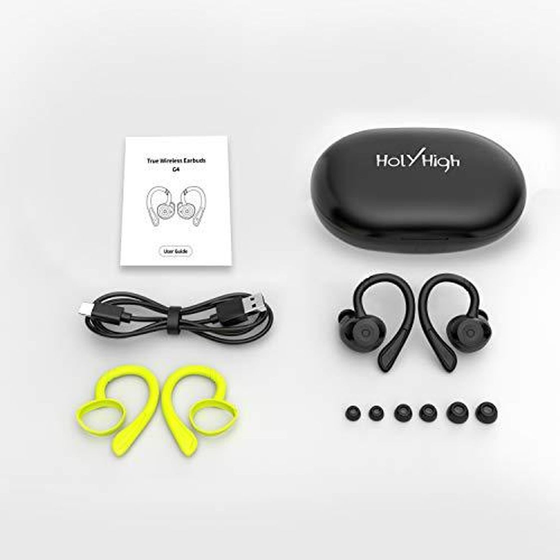 Social HolyHigh Auriculares Inalambricos Bluetooth 5.0 IPX7 Impermeable Auriculares Deportivos con Cancelación de