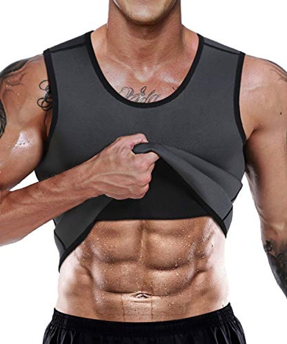 Product LaLaAreal Faja Reductora Adelgazante Hombre Neopreno Camiseta Reductora Compresion de Sauna Deportivo