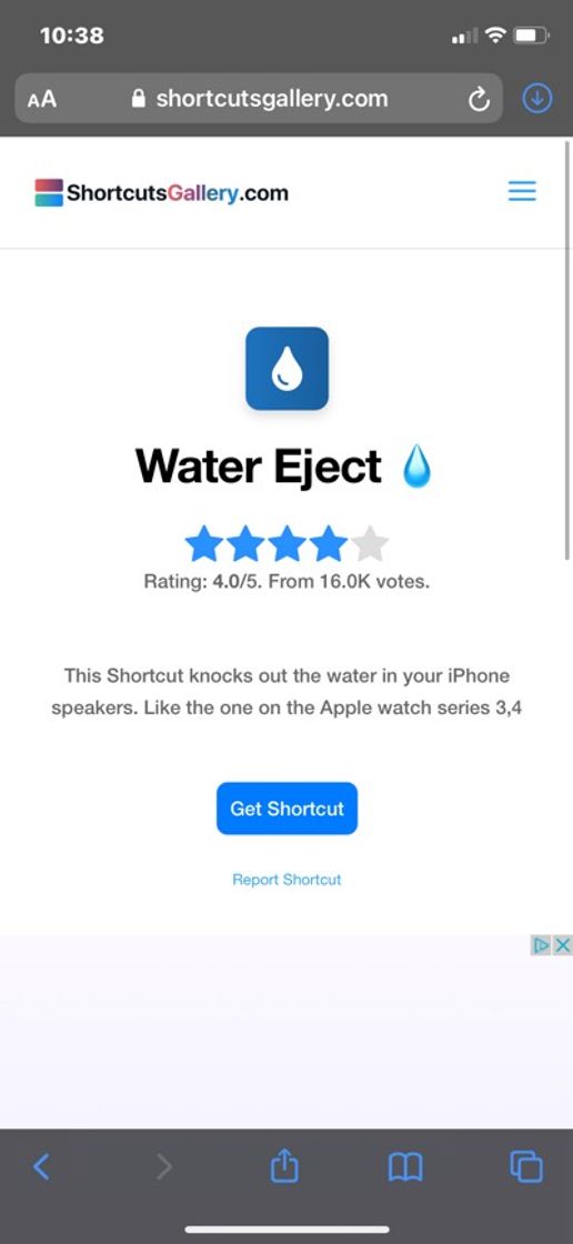 Moda Water Eject - Siri Shortcuts