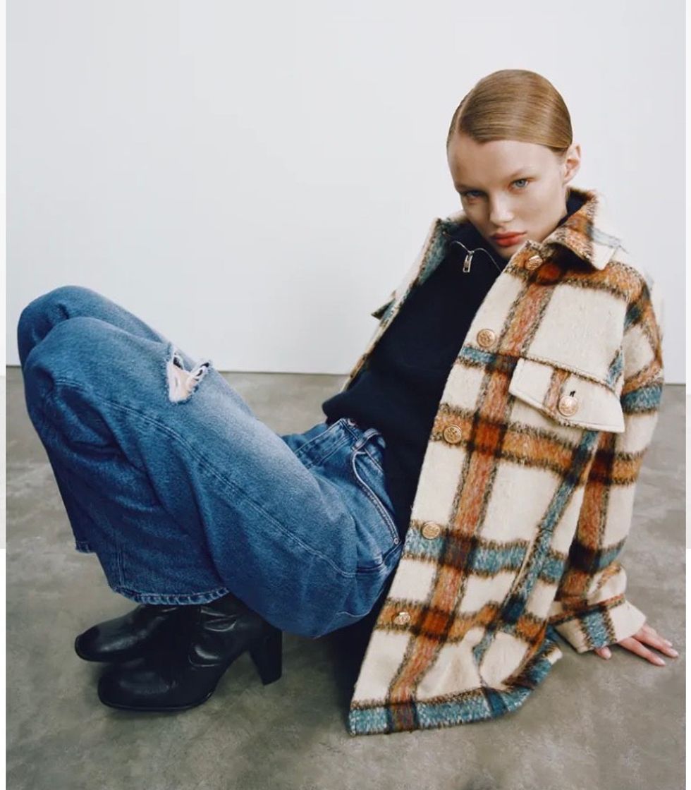 Social CAMISA COMPRIDA AOS QUADRADOS | ZARA Portugal