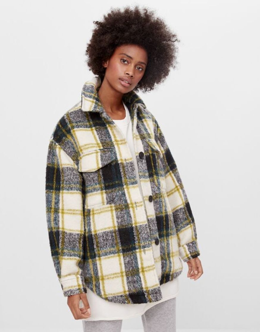 Social Camisa comprida oversize aos quadrados - Mulher - Bershka
