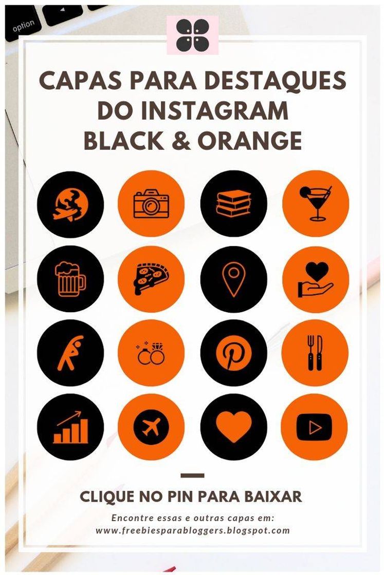 Destaque laranja com desenho 🧡🟠🟧