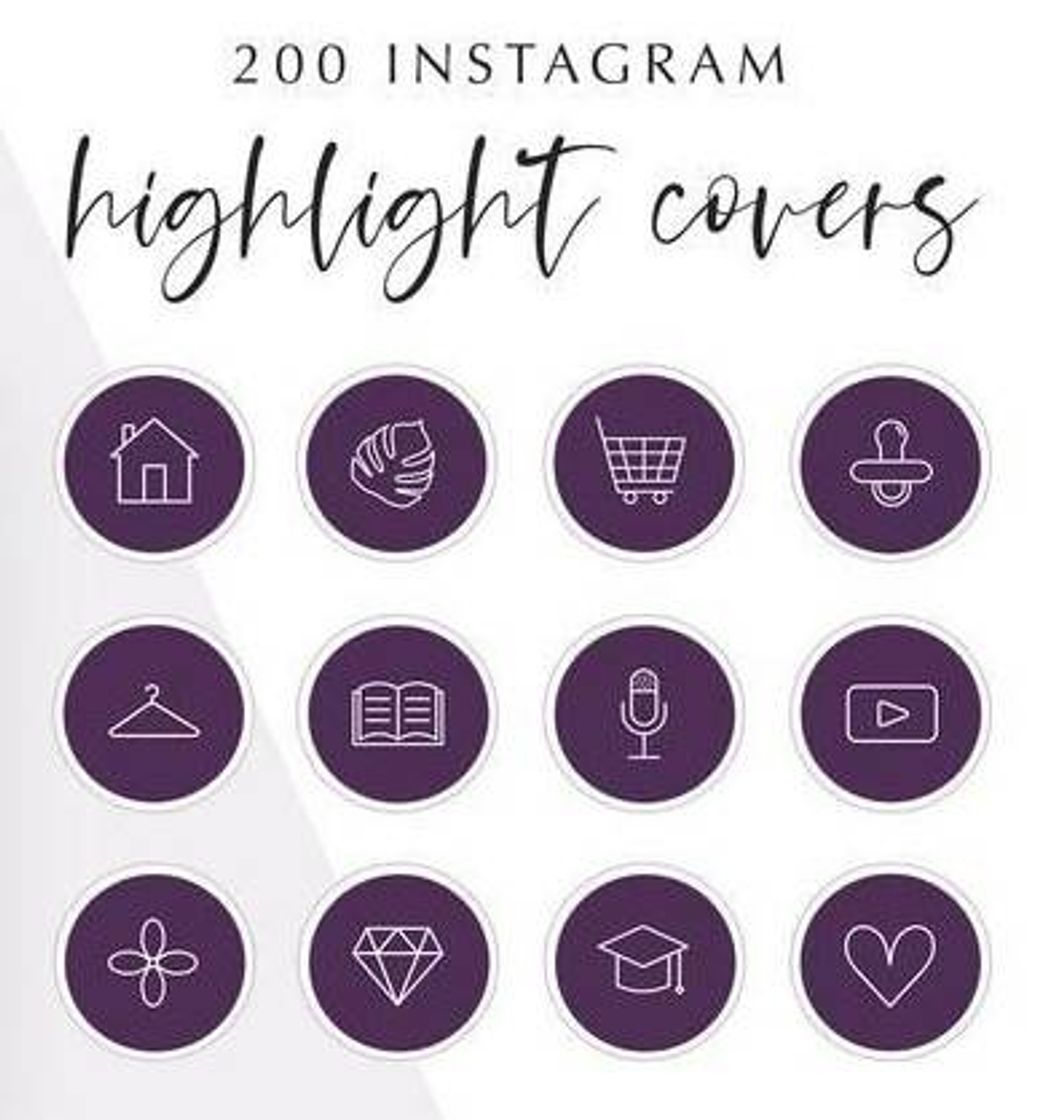 Destaque roxo com desenho 💜