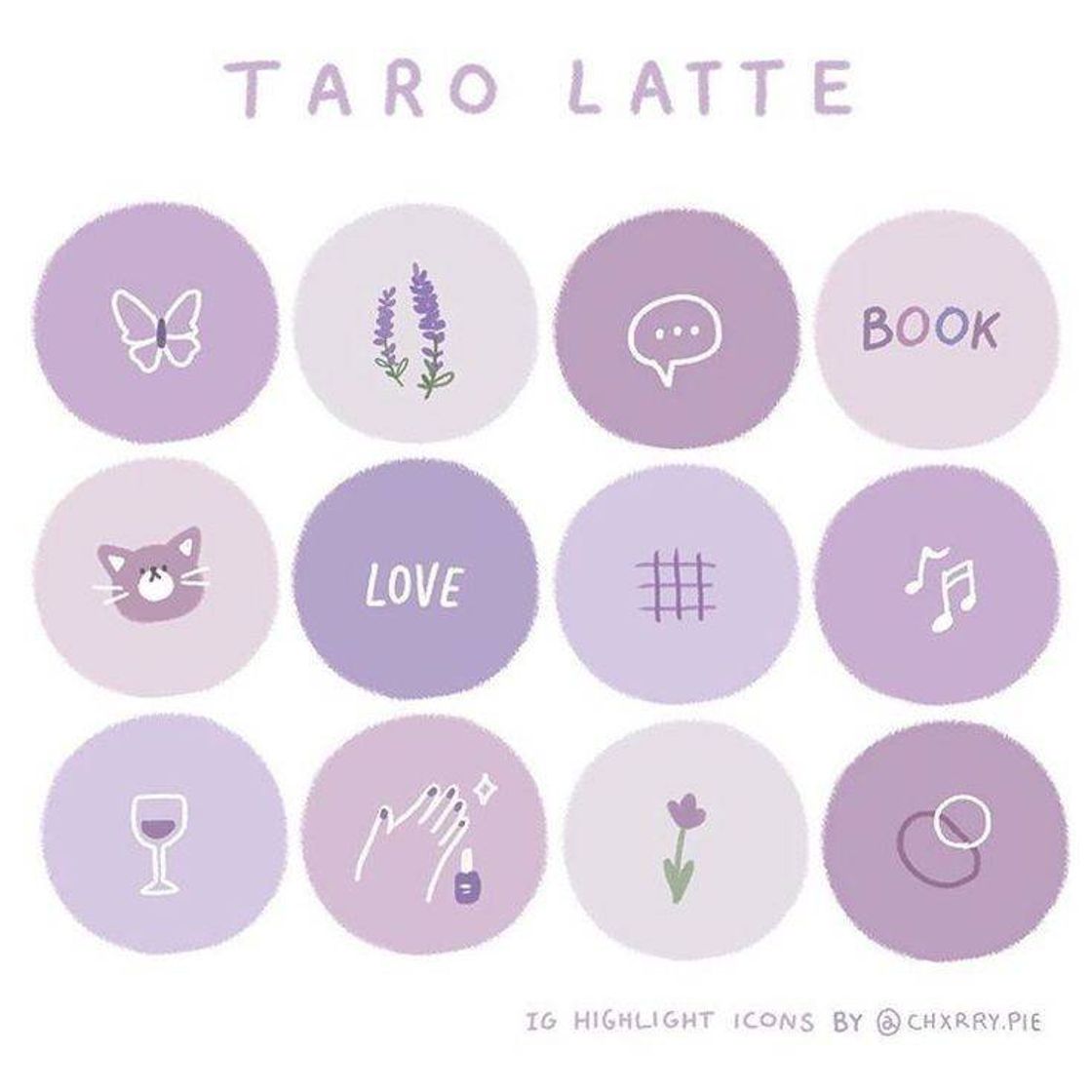 Destaque lilás com desenho 💜