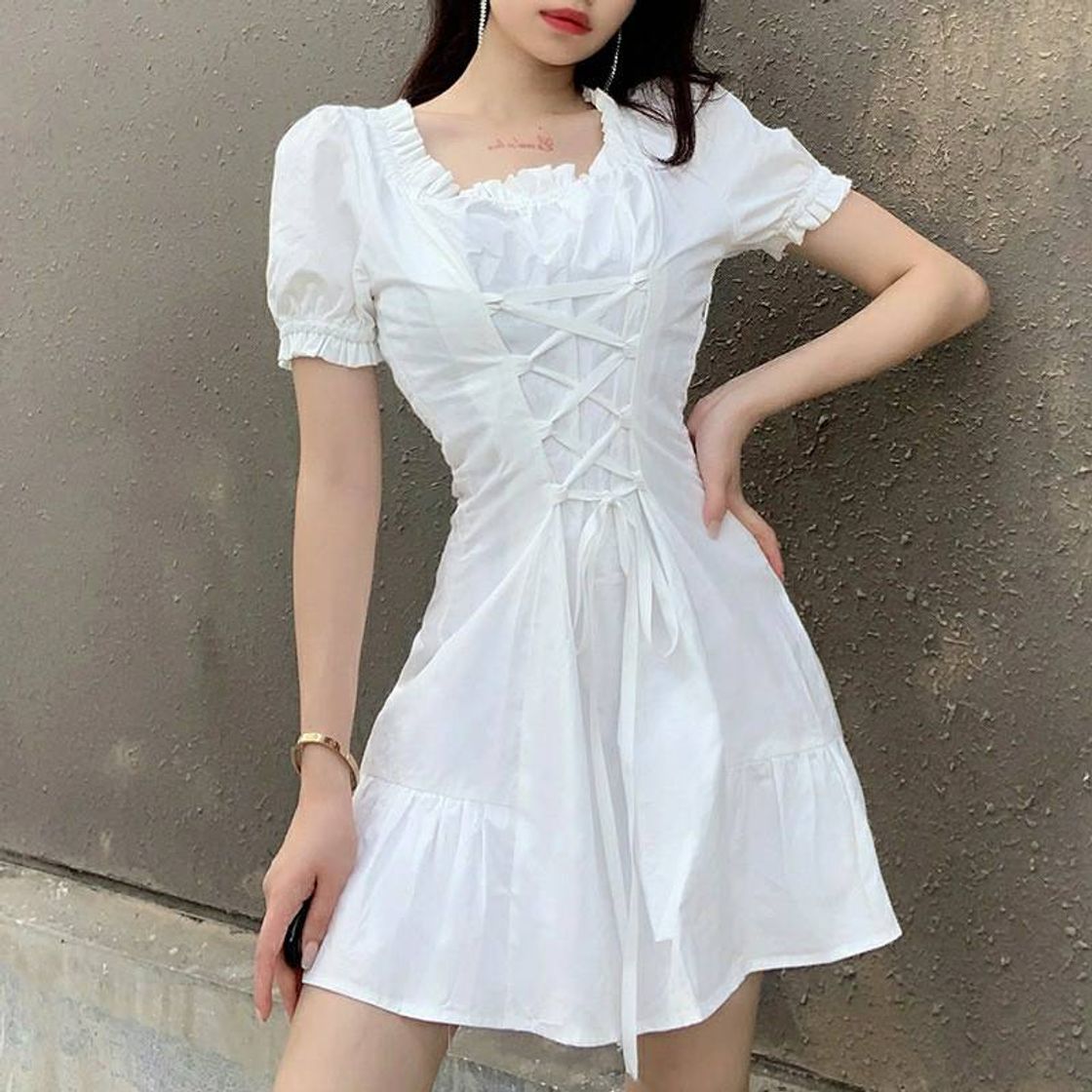 Moda Vestido branco lindo 